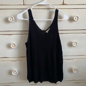 Black Knit Sleeveless Tank Top